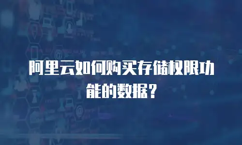 阿里云如何购买存储权限功能的数据？