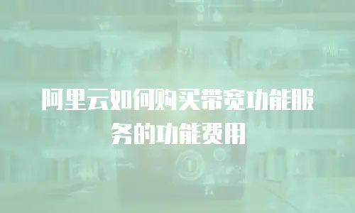 阿里云如何购买带宽功能服务的功能费用