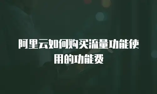 阿里云如何购买流量功能使用的功能费