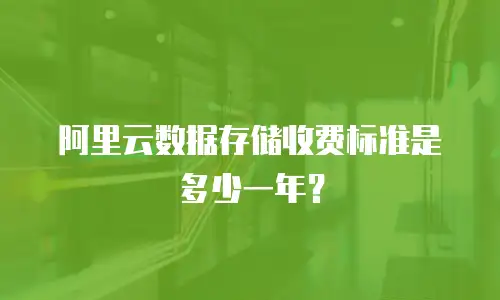 阿里云数据存储收费标准是多少一年？