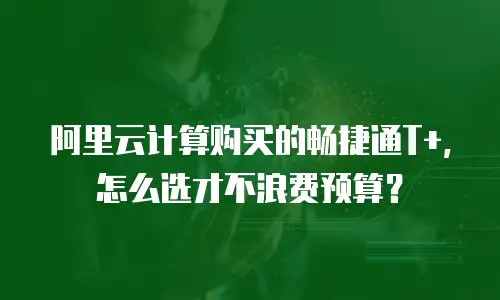 阿里云计算购买的畅捷通T+，怎么选才不浪费预算？