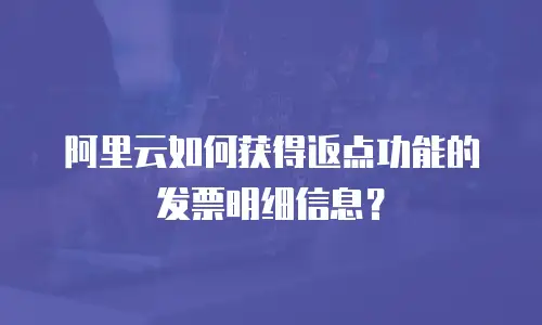 阿里云如何获得返点功能的发票明细信息？