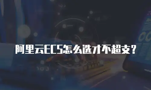 阿里云ECS怎么选才不超支？