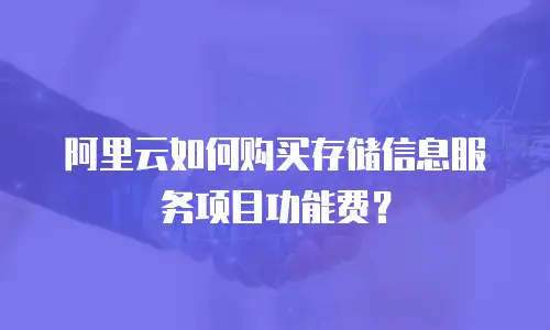 阿里云如何购买存储信息服务项目功能费？