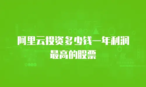阿里云投资多少钱一年利润最高的股票