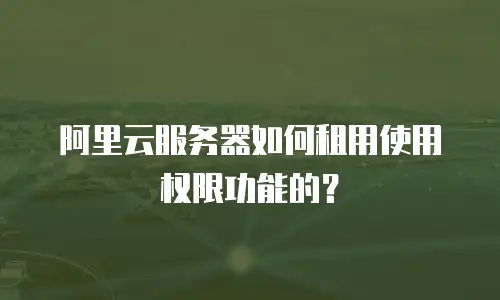 阿里云服务器如何租用使用权限功能的？