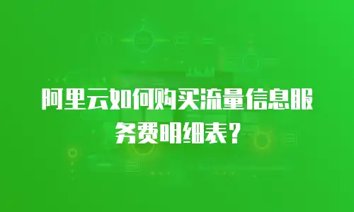 阿里云如何购买流量信息服务费明细表？