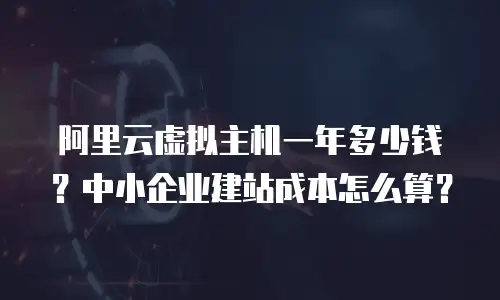 阿里云虚拟主机一年多少钱？中小企业建站成本怎么算？