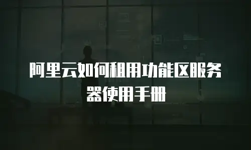 阿里云如何租用功能区服务器使用手册