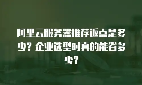 阿里云服务器推荐返点是多少？企业选型时真的能省多少？