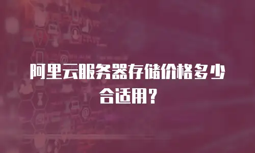 阿里云服务器存储价格多少合适用？