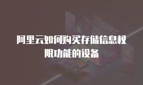 阿里云如何购买存储信息权限功能的设备