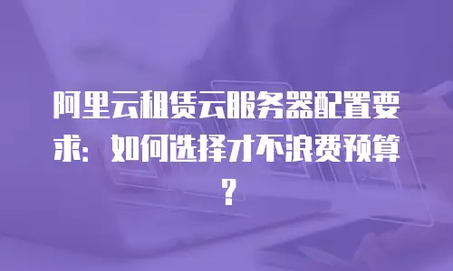 阿里云租赁云服务器配置要求：如何选择才不浪费预算？