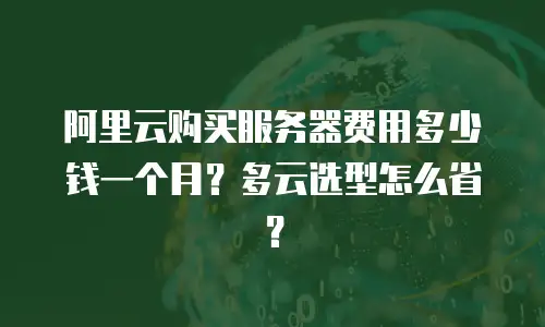 阿里云购买服务器费用多少钱一个月？多云选型怎么省？