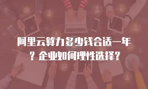 阿里云算力多少钱合适一年？企业如何理性选择？
