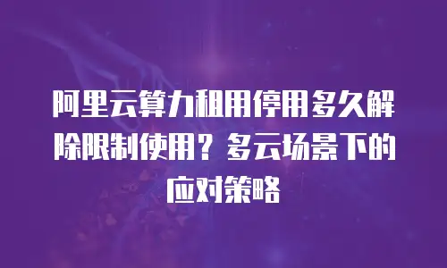 阿里云算力租用停用多久解除限制使用？多云场景下的应对策略