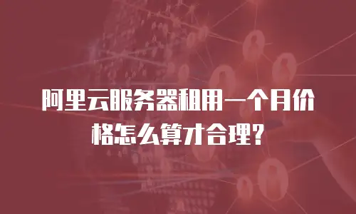 阿里云服务器租用一个月价格怎么算才合理？