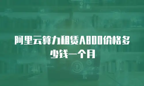 阿里云算力租赁A800价格多少钱一个月