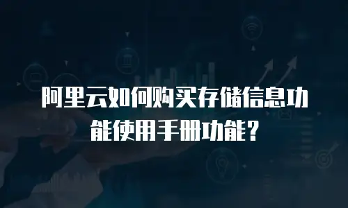 阿里云如何购买存储信息功能使用手册功能？
