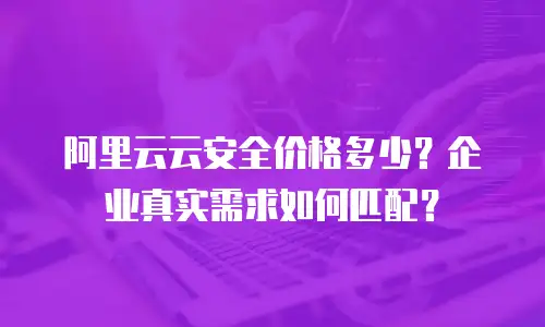 阿里云云安全价格多少？企业真实需求如何匹配？