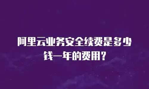 阿里云业务安全续费是多少钱一年的费用？