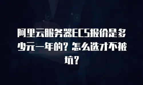 阿里云服务器ECS报价是多少元一年的？怎么选才不被坑？