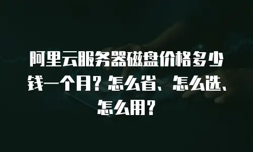 阿里云服务器磁盘价格多少钱一个月？怎么省、怎么选、怎么用？