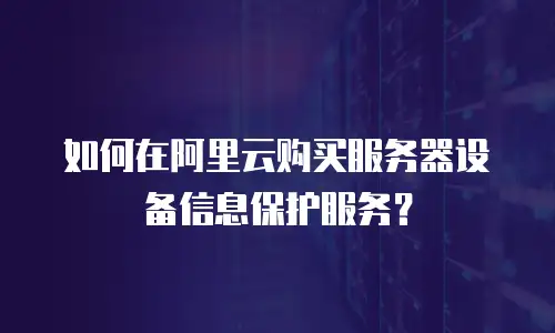 如何在阿里云购买服务器设备信息保护服务？