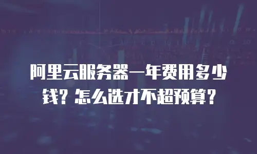 阿里云服务器一年费用多少钱？怎么选才不超预算？