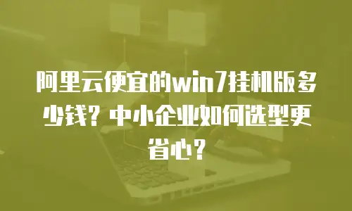 阿里云便宜的win7挂机版多少钱？中小企业如何选型更省心？