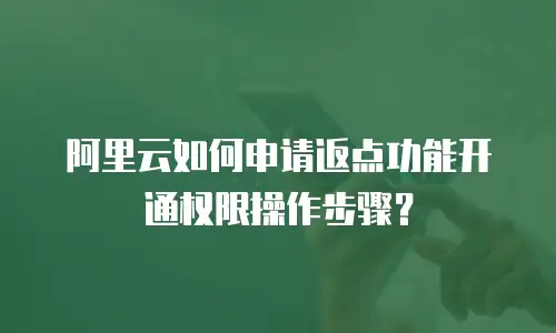 阿里云如何申请返点功能开通权限操作步骤？