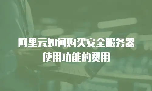 阿里云如何购买安全服务器使用功能的费用