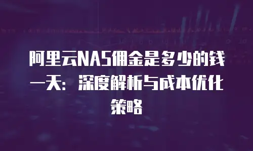 阿里云NAS佣金是多少的钱一天：深度解析与成本优化策略