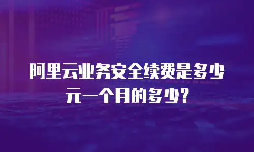 阿里云业务安全续费是多少元一个月的多少？