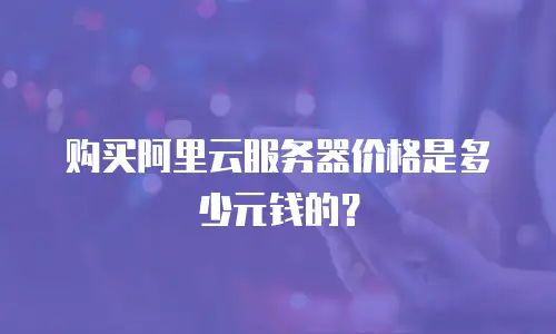 购买阿里云服务器价格是多少元钱的？