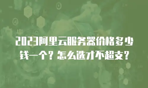 2023阿里云服务器价格多少钱一个？怎么选才不超支？
