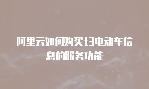 阿里云如何购买t3电动车信息的服务功能