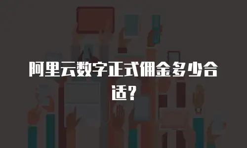 阿里云数字正式佣金多少合适？