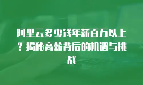 阿里云多少钱年薪百万以上？揭秘高薪背后的机遇与挑战