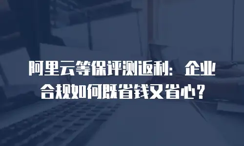 阿里云等保评测返利：企业合规如何既省钱又省心？