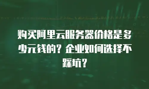 购买阿里云服务器价格是多少元钱的？企业如何选择不踩坑？