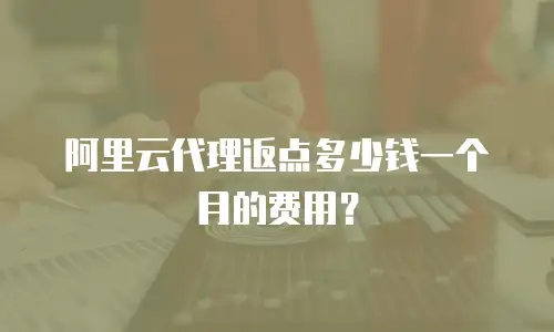 阿里云代理返点多少钱一个月的费用？