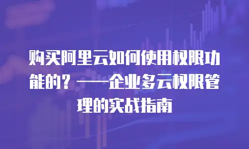 购买阿里云如何使用权限功能的？——企业多云权限管理的实战指南