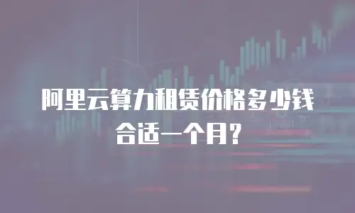 阿里云算力租赁价格多少钱合适一个月？