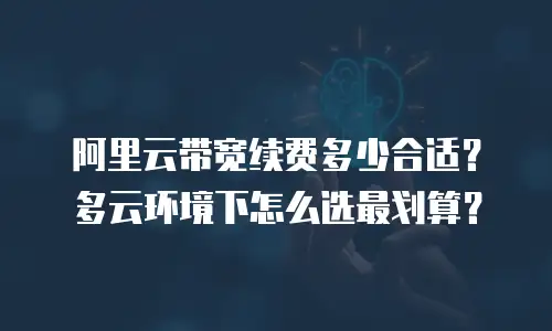 阿里云带宽续费多少合适？多云环境下怎么选最划算？