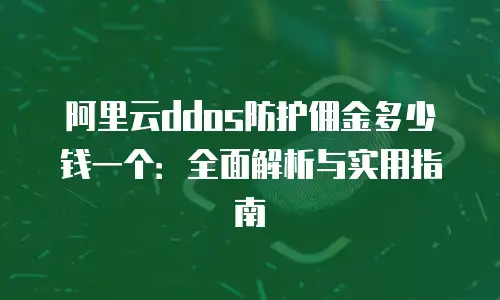 阿里云ddos防护佣金多少钱一个：全面解析与实用指南