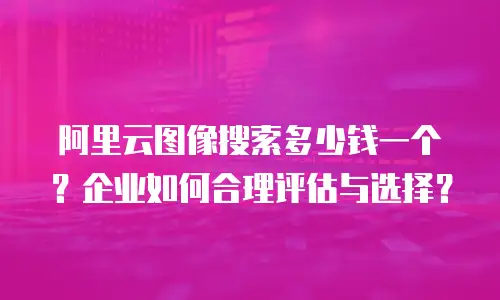 阿里云图像搜索多少钱一个？企业如何合理评估与选择？