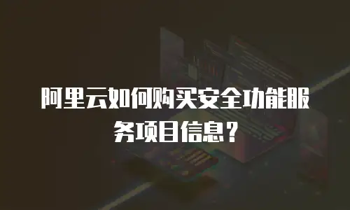 阿里云如何购买安全功能服务项目信息？