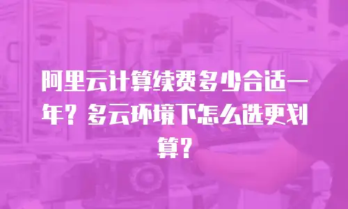 阿里云计算续费多少合适一年？多云环境下怎么选更划算？