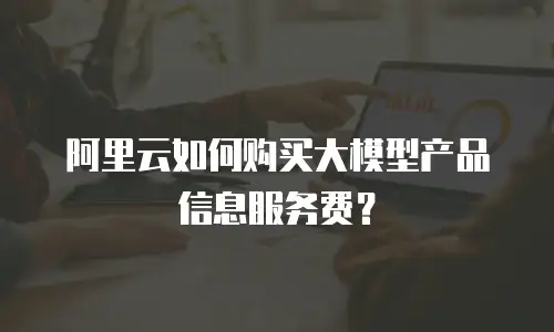 阿里云如何购买大模型产品信息服务费？